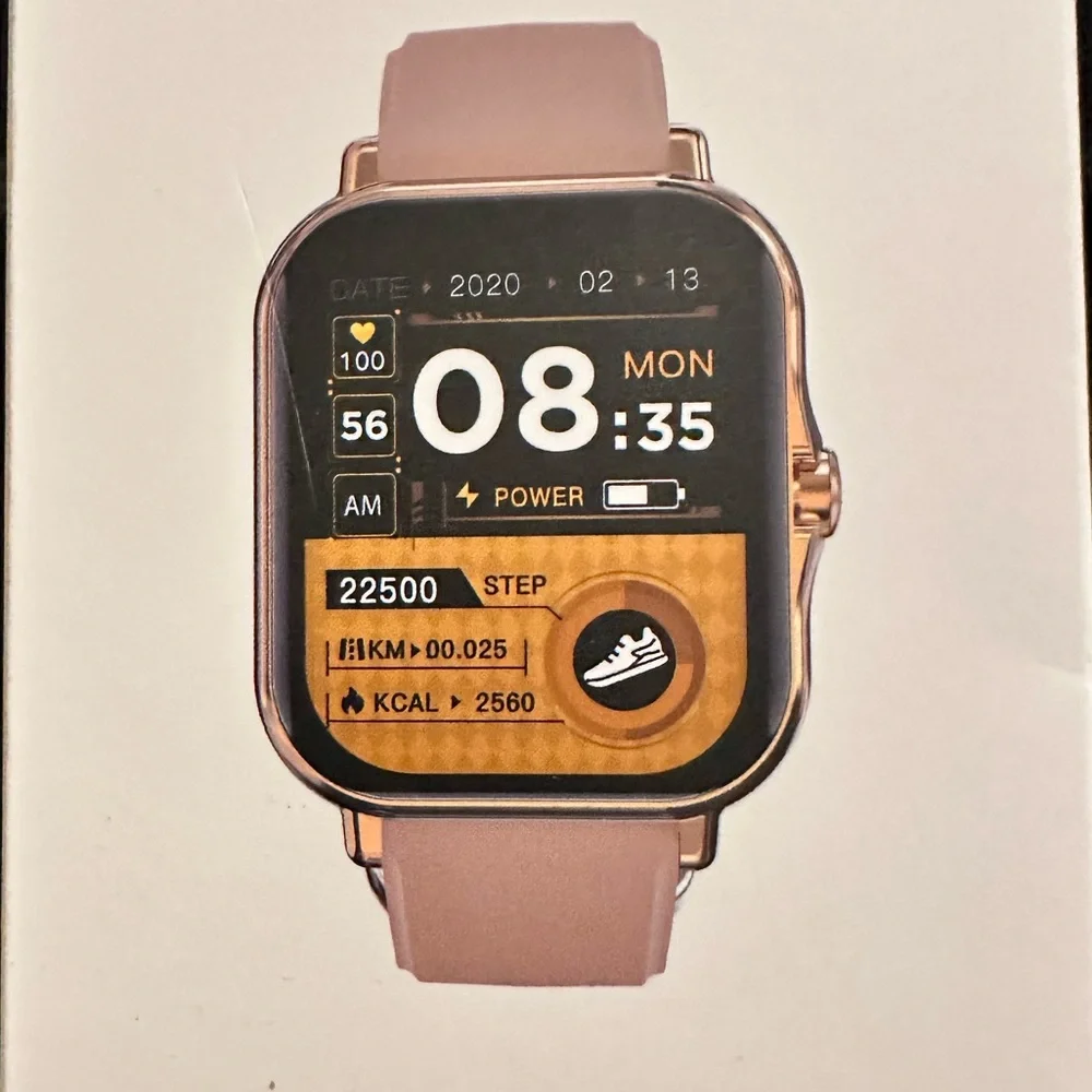 NEW! eLuxPro ROSE GOLD/CREAM HD Smart Watch Wireless Call 100 Fitness Modes